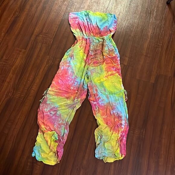 Tiare Hawaii Tye Dye Pants Romper Excellent Condition, tube top - Open back - Picture 1 of 7